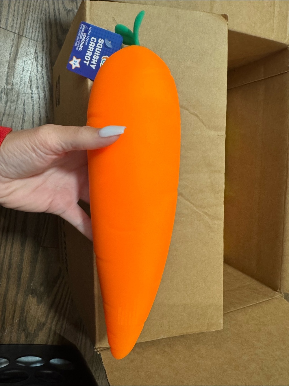 Squishy Carrot Stress Toy - Bright Orange